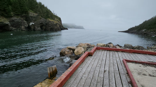 Dock for a while to see view a gorge or valley.